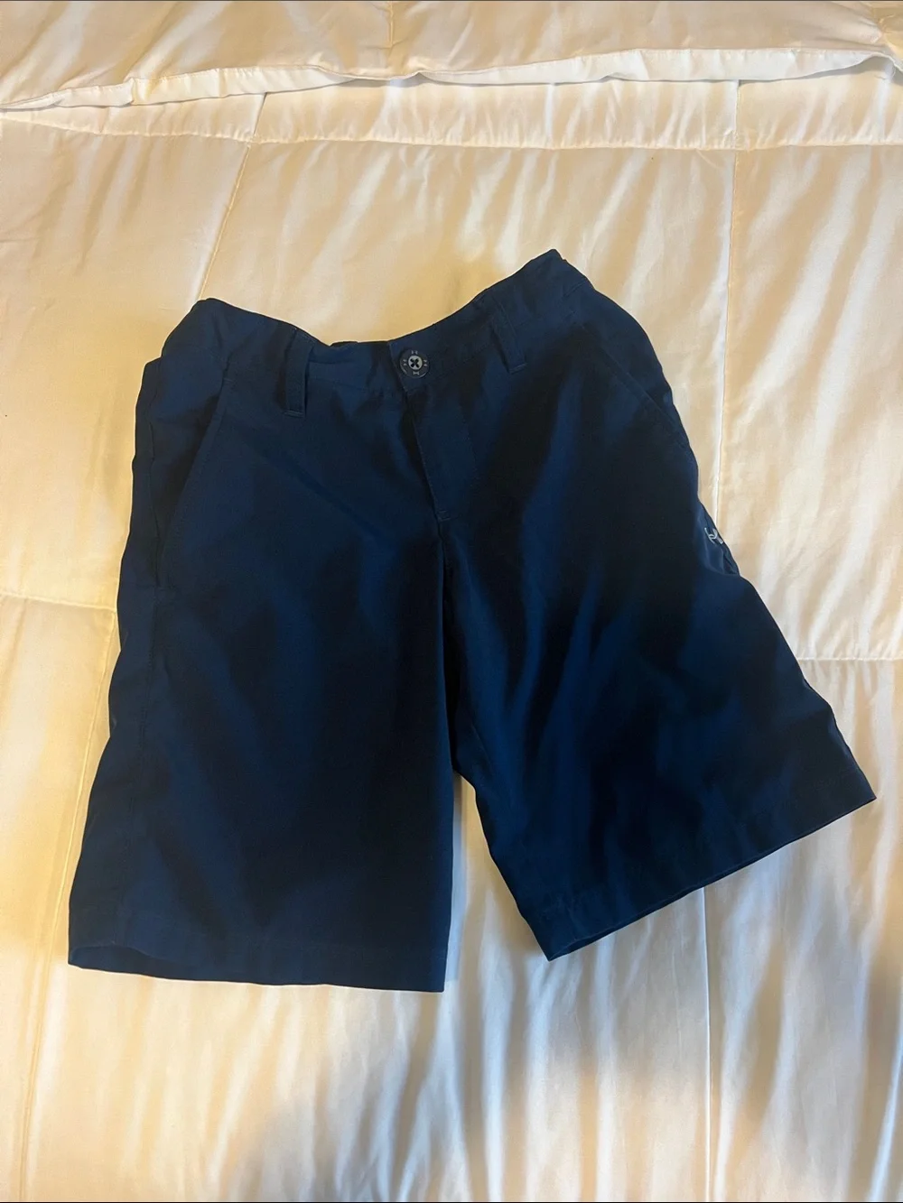 Under Armour Boys Navy Flat-Front Performance Shorts